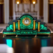На память: Часы «Наполеон» из малахита — фотография 1