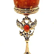 Бокал для вина из камня (янтарь) в подарок — фотография 3