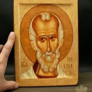 Икона Святого Николая. Дерево — красивый подарок — фотография 1