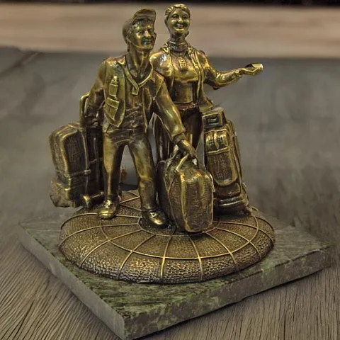 Подарочная скульптура из бронзы «Челноки» — копия памятника