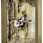Бронзовая картина «Серенада. Парень» — оригинальный подарок — фотография 5