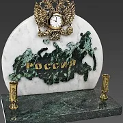 Часы «Россия» с гербом и подставками — необычный подарок — фотография 2