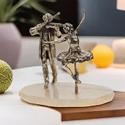 Подарочная композиция «Балерина и скрипач» из бронзы — фотография 1