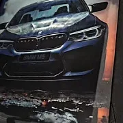 Нарды под стеклом «BMW M5 Ангельские глазки» — оригинальный подарок — фотография 1