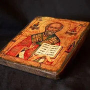 Икона деревянная "Святитель Николай" — красивый подарок — фотография 3
