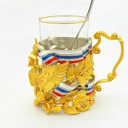 Бронзовый подстаканник «Герб РФ» №3 — необычный подарок — фотография 4