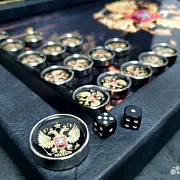 Нарды под стеклом «Золотой Герб России» — необычный подарок — фотография 7