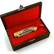 Дамасский складной нож «Узор» в подарок — фотография 2