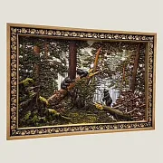 На память: Резное панно «Мишки в лесу» 49×70 см — фотография 2