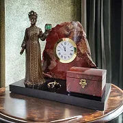 Часы «Хозяйка Медной горы» с яшмой и долеритом — необычный подарок — фотография 1