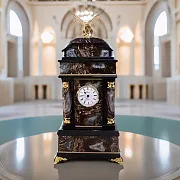Каминные часы «Орёл» из агата и долерита — необычный подарок — фотография 1